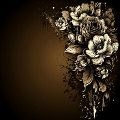 Ornate floral design on a dark background