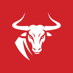 Powerful White Bull Head Vector Illustration Fierce, Majestic, and Symbolic Animal Design for Logos, Branding, and More