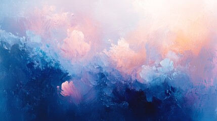 A vibrant, abstract depiction of softly blended cloudscapes.