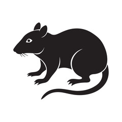 Fototapeta premium brown rat vector silhouette