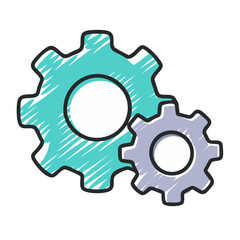 gear settings icon, gear settings vector illustration-simple illustration of gear settings, perfect for gear settings logos and icons