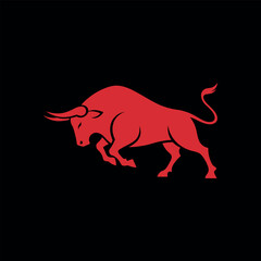 Powerful Red Bull Vector Illustration Fierce Animal Design for Logos, Branding, and Marketing