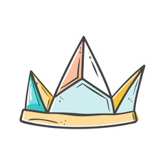 geometric crown icon, geometric crown vector illustration-simple illustration of geometric crown, perfect for geometric crown logos and icons