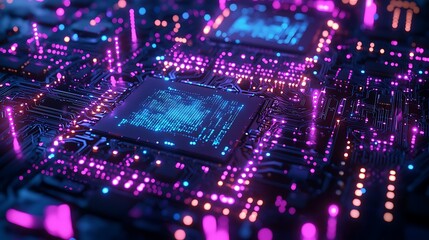 Obraz premium Modern ai processor in dark lighting high resolution picture