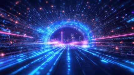 Obraz premium Abstract digital vortex illustration