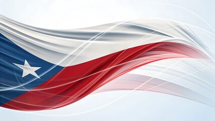 Abstract illustration of the Texas state flag with a dynamic waving effect and modern motion blur. This contemporary artwork captures the spirit of Texas through energetic movement.