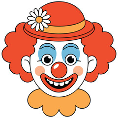 Creepy clown mask isolated vector illustration