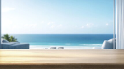 Fototapeta premium Ocean View from a Luxurious Room