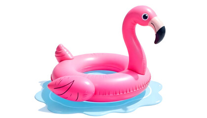 A whimsical pink flamingo inflatable float, ready for a fun day of floating and relaxation in the sun.
