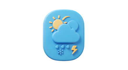 Obraz premium A forecast of sunshine amidst the clouds predicting rain snow and possible lightning promising on transparent background