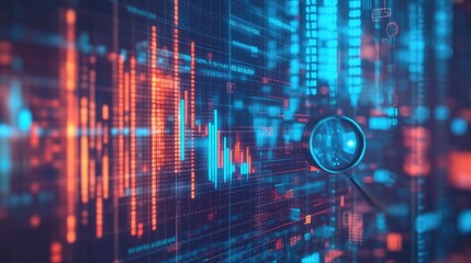 Digital display screen with data and magnification.