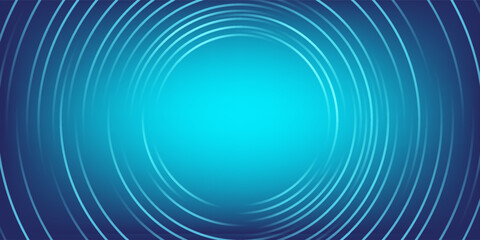 Dark blue abstract vector background with bright and elegant glowing circle lines stacked together, 3D cover of business presentation banner or night party