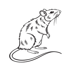 Fototapeta premium brown rat vector silhouette