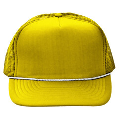 You Can Customize This Front View Wondrous Baseball Hat Mockup In Yellow Quince Color For Any Of Your Design Needs, Just Add Your Own Designs.