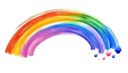 Rainbow watercolor brush strokes on a white background