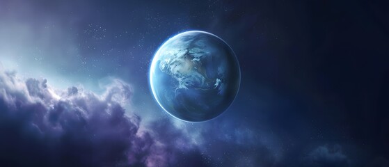 Obraz premium Earth in a vibrant cosmic expanse