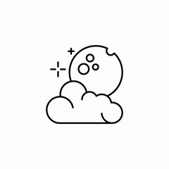 night clouds icon sign vector