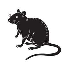 Fototapeta premium brown rat vector silhouette