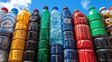 Fototapeta premium Colorful plastic bottles arrangement