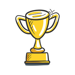 gold trophy icon, gold trophy vector illustration-simple illustration of gold trophy, perfect for gold trophy logos and icons