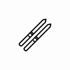 pair skis icon sign vector