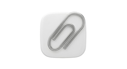 Obraz premium Linking Ideas A gleaming silver paperclip promises connection and collaboration atop a crisp on transparent background