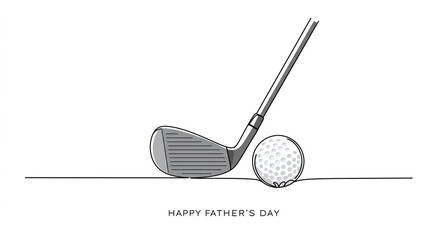 Golf club and ball vector design for Father's Day