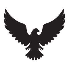 Fototapeta premium eagle,black eagle,silhouette,bird of prey,winged creature,flying,majestic,powerful,symbol,icon,minimalist,vector graphic