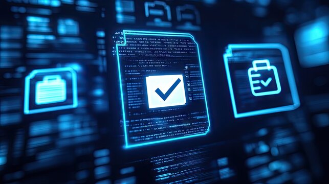 Digital interface displaying file verification.