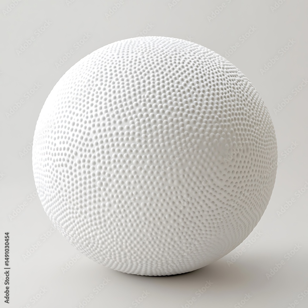 Poster textured white sphere on a plain background: abstract minimalist design with round shapes and neutra