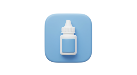 A pristine bottle of eye drops promises relief nestled in soft blue ready to soothe tired eyes on transparent background