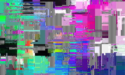 Abstract vivid background with interlaced digital Distorted Motion glitch effect. Futuristic cyberpunk design. Retro futurism, webpunk, rave 80s 90s aesthetic