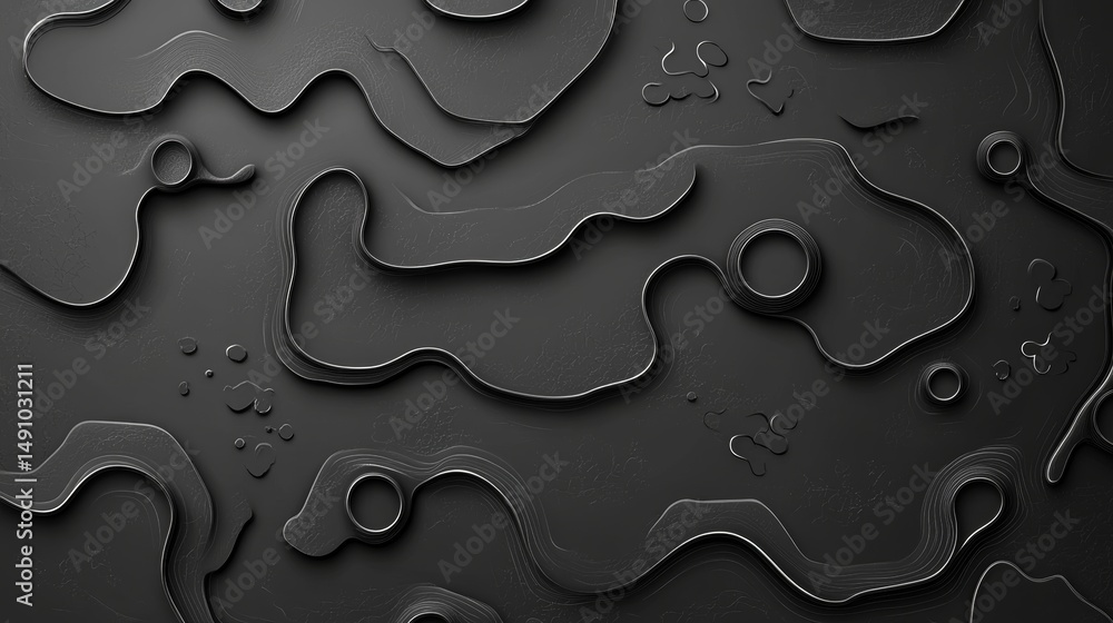 Poster elegant black abstract background with curved lines and smooth transitions