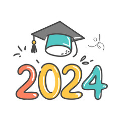 graduation 2024 icon, graduation 2024 vector illustration-simple illustration of graduation 2024, perfect for graduation 2024 logos and icons