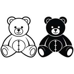 Teddy bear icons set isolated vector illustration