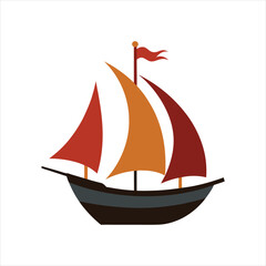 Marine Sailboat Logo Icon Isolated Vector Illustration