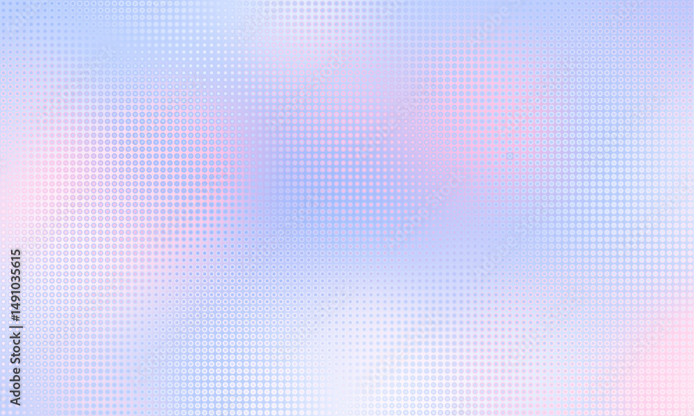 Poster Gradient color background with geometric halftone pattern.