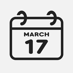Icon page calendar day - 17 March