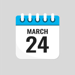 Icon page calendar day - 24 March