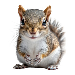 Fototapeta premium Adorable squirrel portrait cute animal wildlife rodent nature photography on transparent background