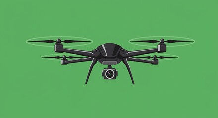 Stylized aerial drone illustration for innovative technology exploration