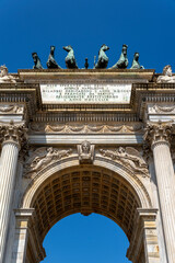 The Porta Sempione in Milan on a sunny day
