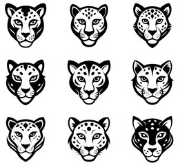 Fototapeta premium Vector Illustration of Cheetah or Leopard Heads