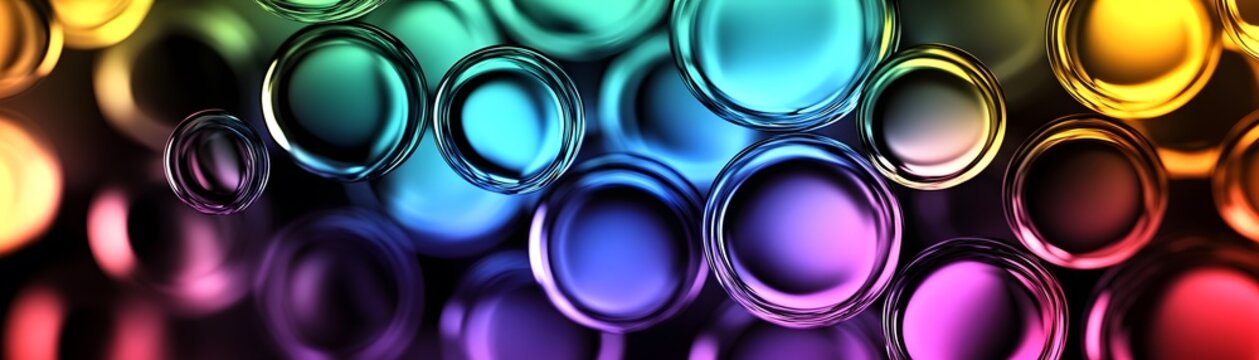Colorful circles of vibrant hues in overlapping patterns.