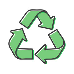 green recycle icon, green recycle vector illustration-simple illustration of green recycle, perfect for green recycle logos and icons