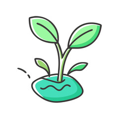 green sprout icon, green sprout vector illustration-simple illustration of green sprout, perfect for green sprout logos and icons
