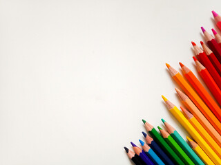 Fototapeta premium colored pencils on a white background