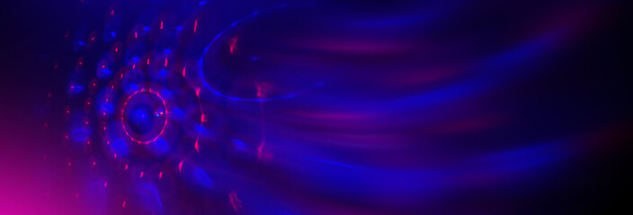 Dark abstract background with neon glow, light disco ball,