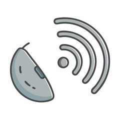 grey wireless icon, grey wireless vector illustration-simple illustration of grey wireless, perfect for grey wireless logos and icons