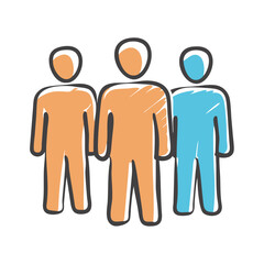 group of 3 people icon, group of 3 people vector illustration-simple illustration of group of 3 people, perfect for group of 3 people logos and icons